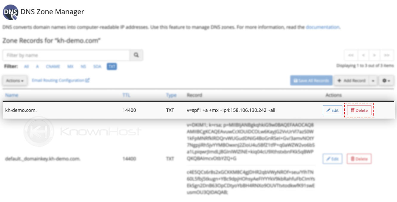 How to use DNS Zone Manager in WHM? KnownHost