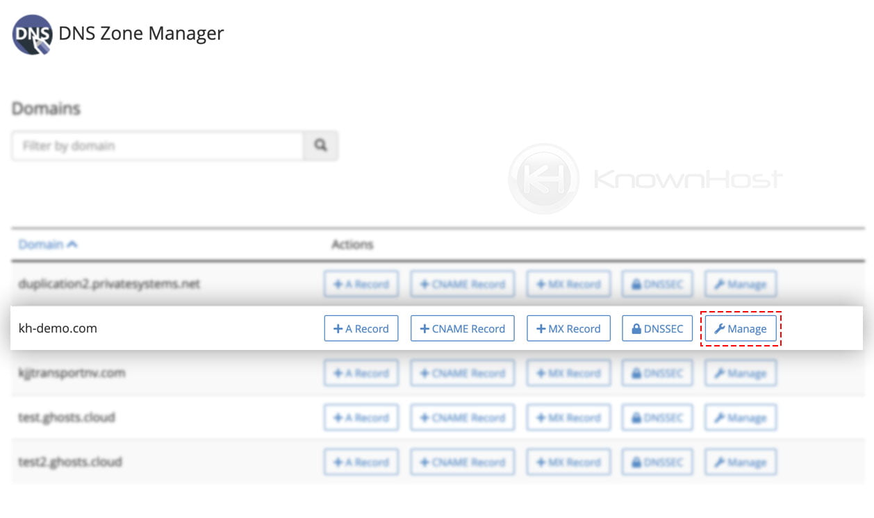 How to use DNS Zone Manager in WHM? KnownHost