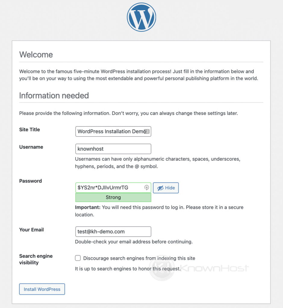 install wordpress manually