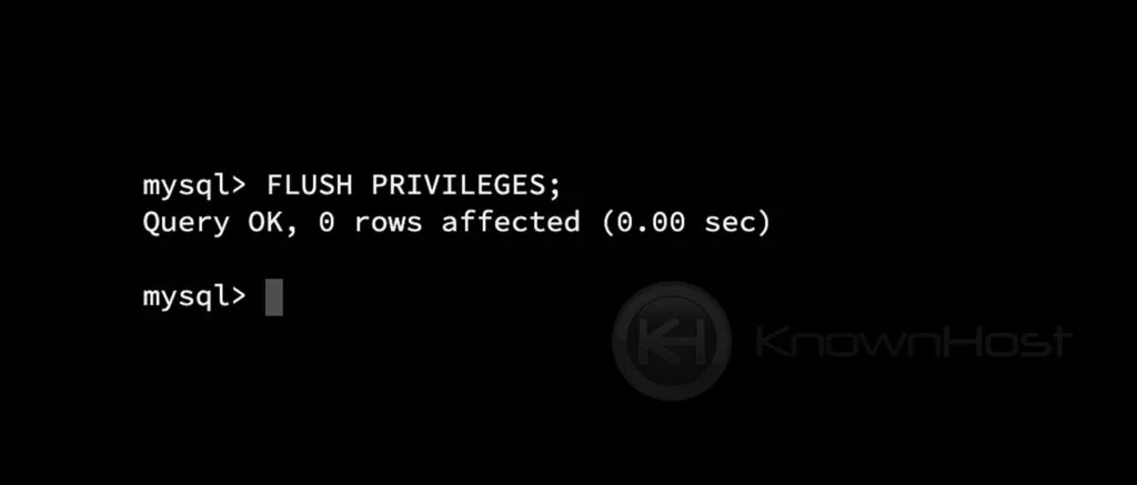 FLUSH PRIVILEGES mysql user