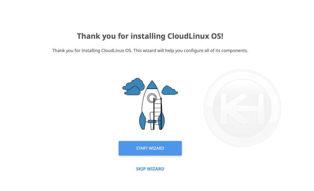 cloudlinux setup wizard screen