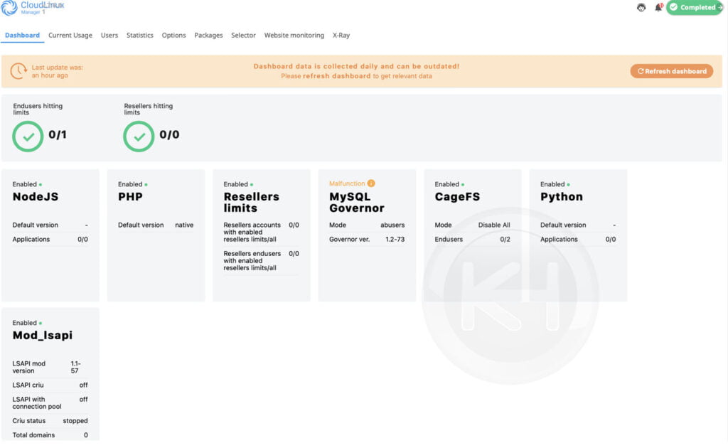 interface overview cloudlinux