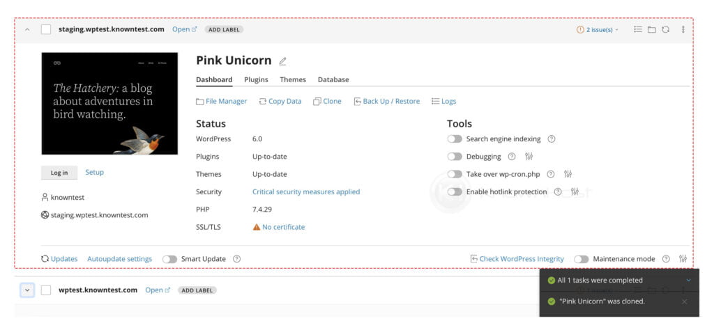 How to clone your WordPress for staging using cPanel's WordPress Toolkit