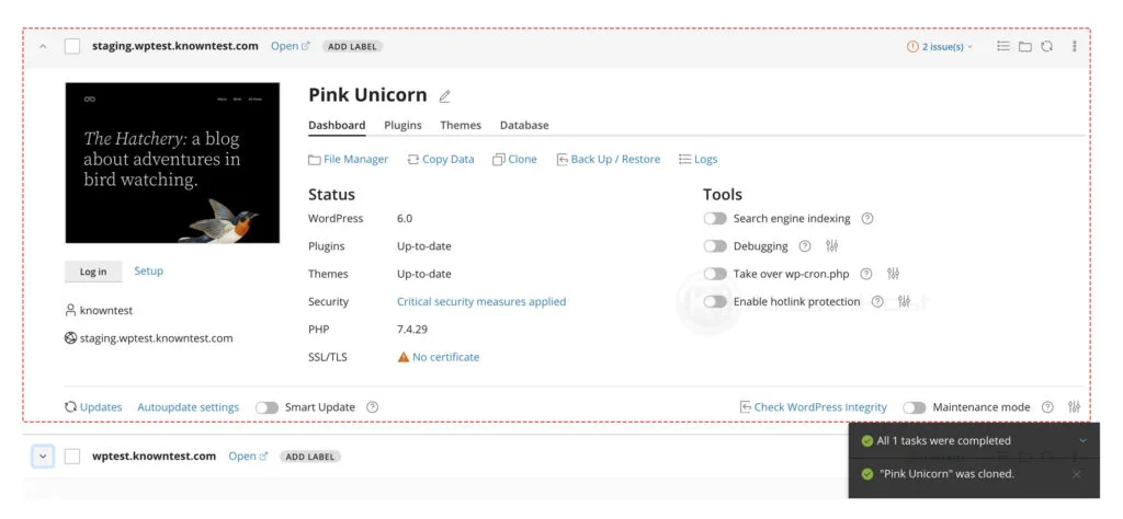 How to clone your WordPress for staging using cPanel's WordPress Toolkit