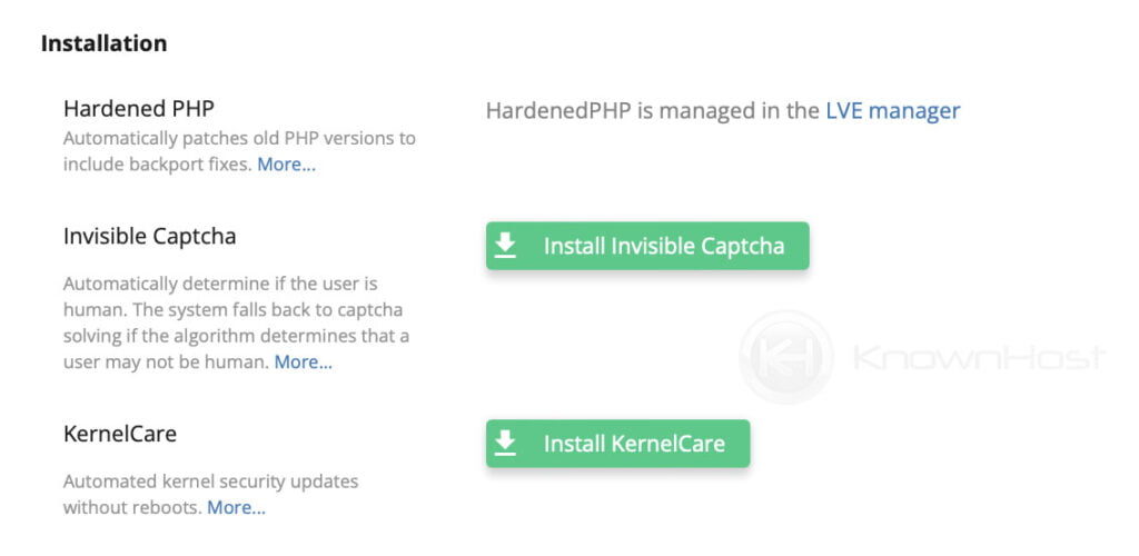 installation part of the cloudlinux