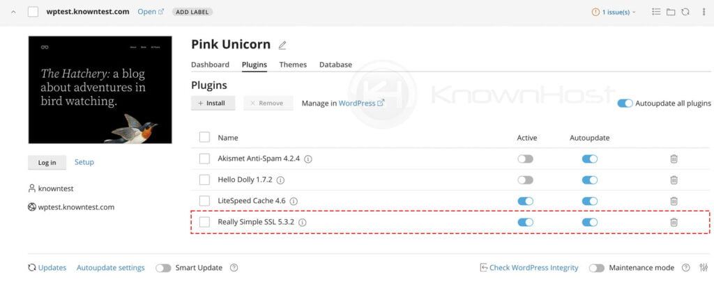 manage the installed plugin wordpress toolkit