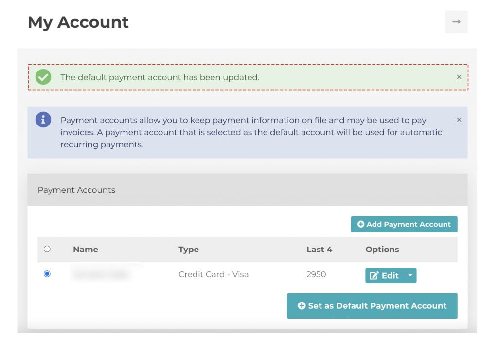 auto debit confirmation message