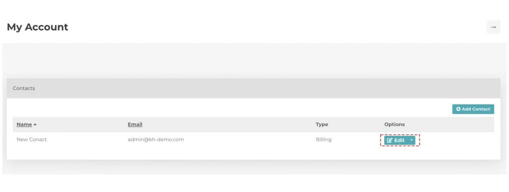 click on edit option contact billing portal-1