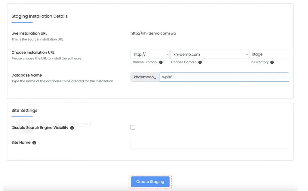 how to create staging using wordpress manager by softaculous