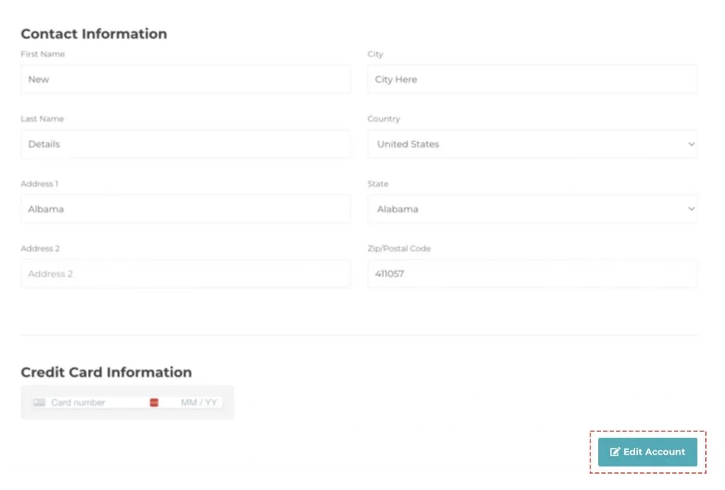 how to edit payment account