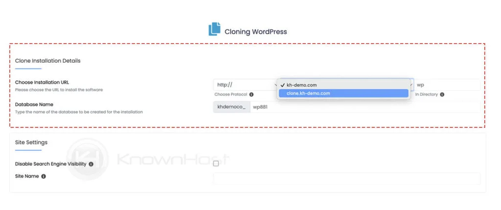 installation details for wordpress clone