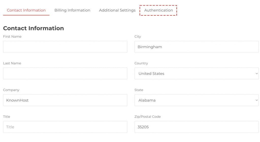 navigate to authentication