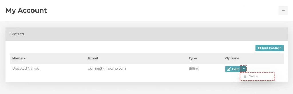 navigate to edit dropdown click on delete option
