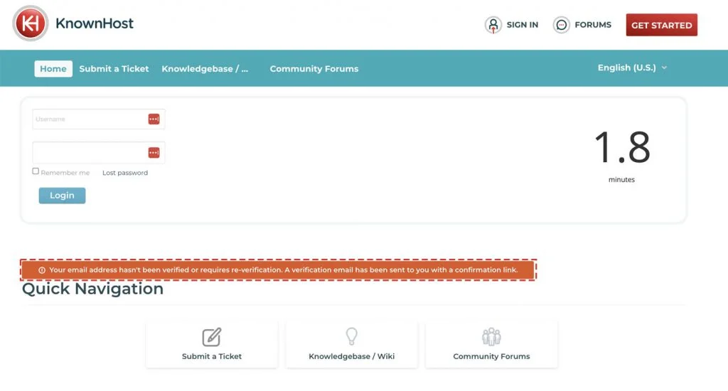 verify email message for support portal