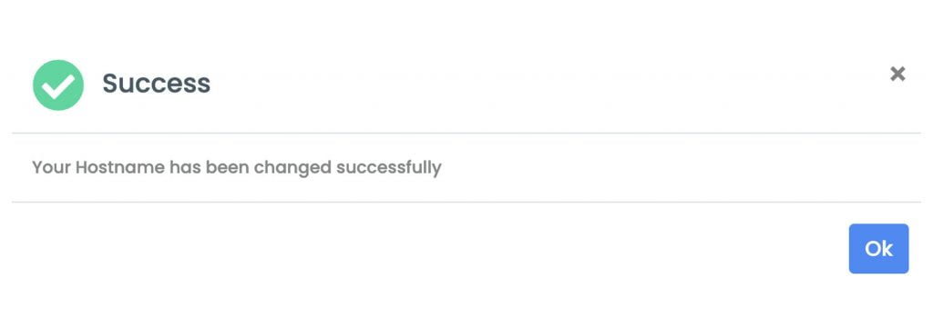 change hostname confirmation for your vps