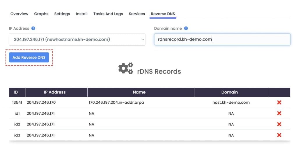 how to add reverse dns record for your vps