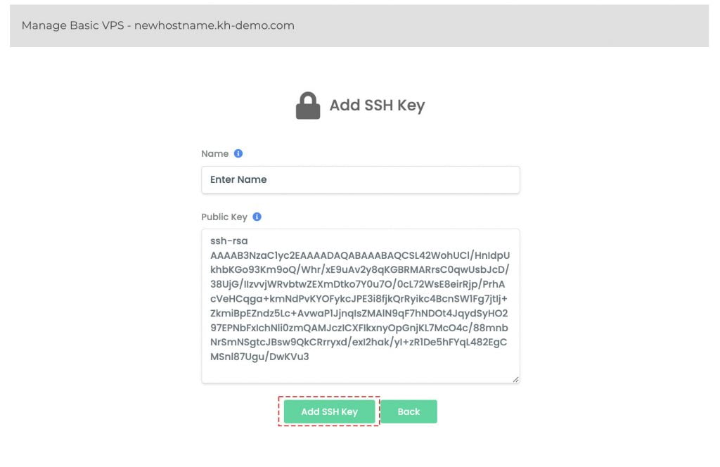 how to add ssh key for vps in knownhost