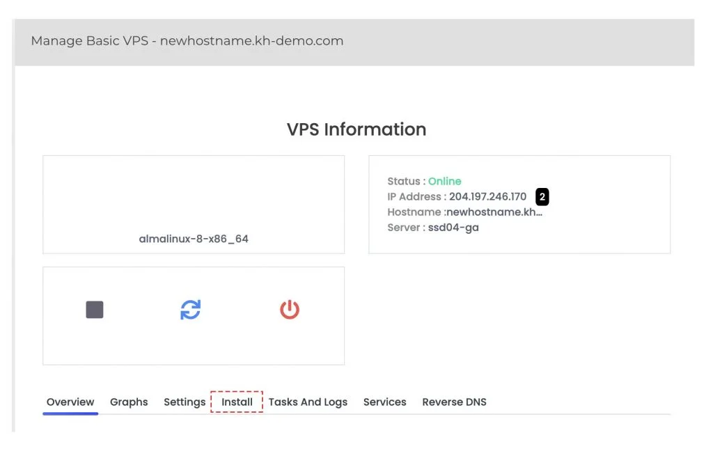 navigate to install vps