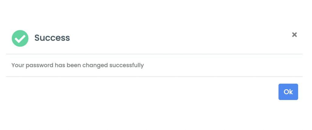 root password reset confirmation